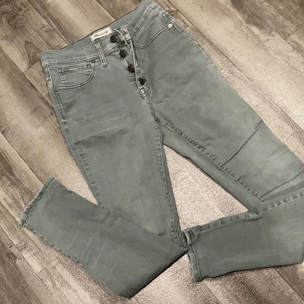 madewell olive highrise skinny jean